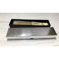 caja para abanico plata y negro 24.5cm