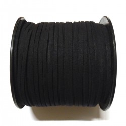 Cordón Antelina plano negro 3mm