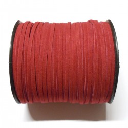 Cordón Antelina plano Rojo 3mm