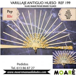 VARILLAS ABANICO ANTIGUO HUESO REF 199