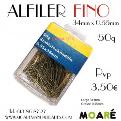 Alfiler Acero 34x0.55mm 50gr