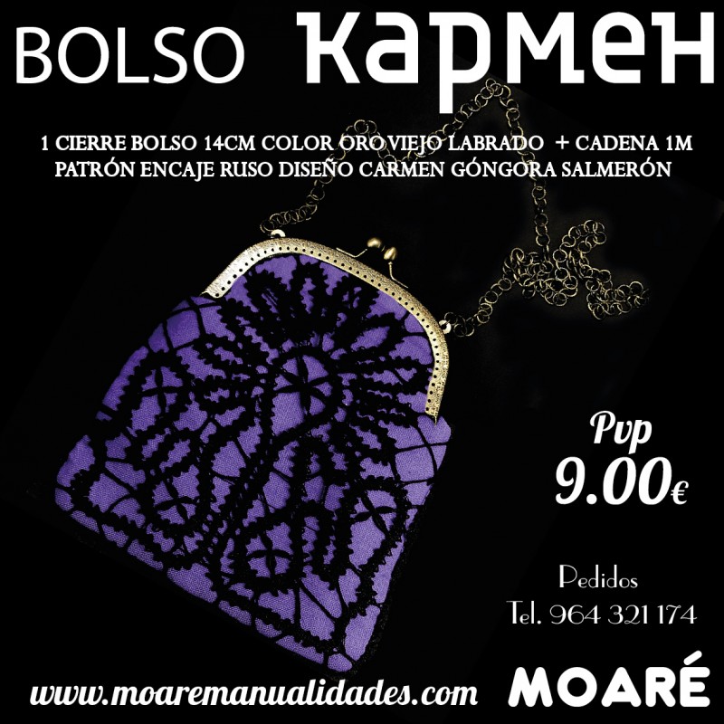 Kit bolso Contiene 1 Cierre bolso encaje de